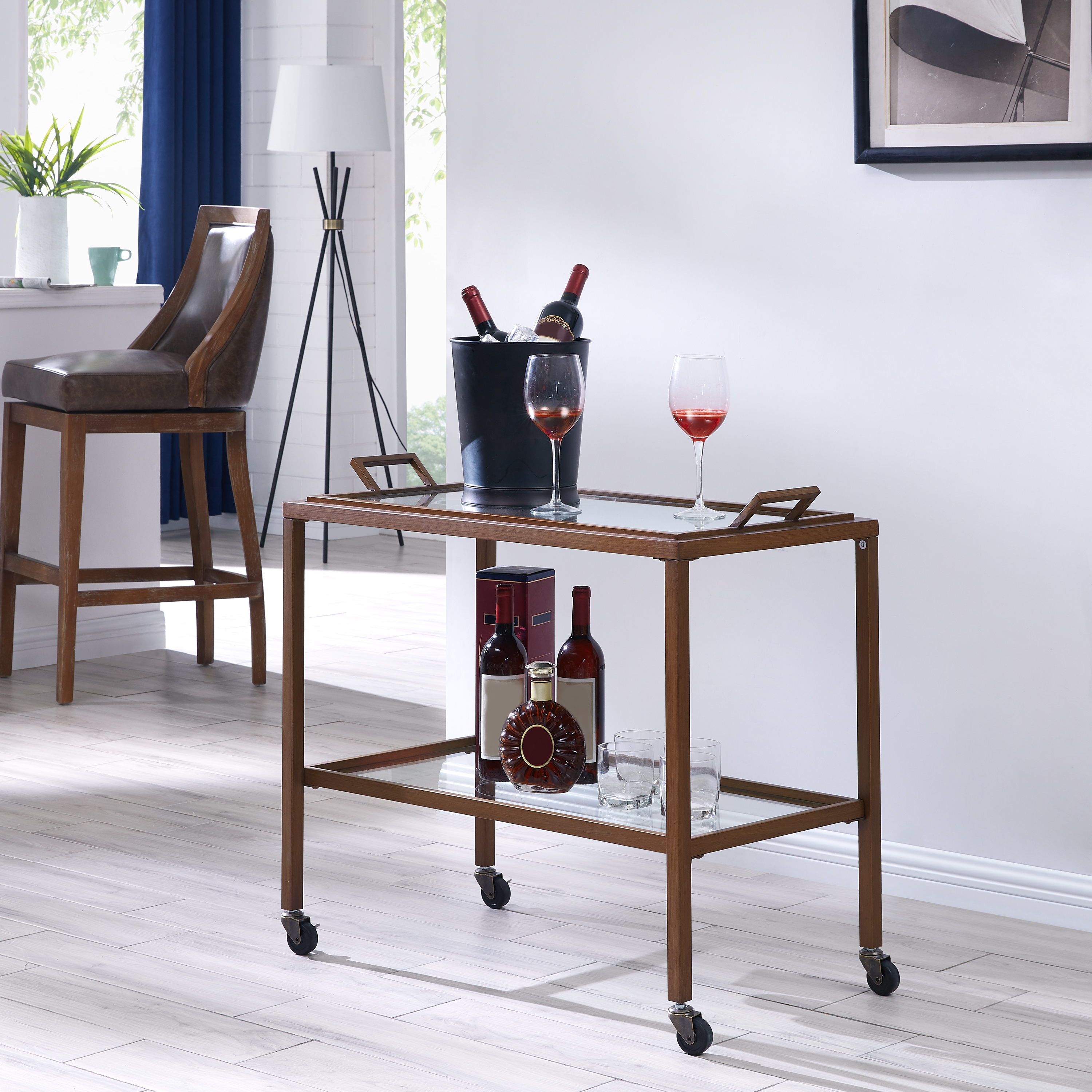 Sei Kersey Metal Bar Cart Antique Brass Ebay